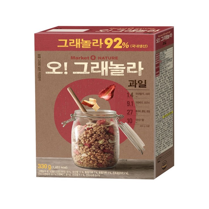 마켓오 오그래놀라 과일 시리얼, 330g, 1개