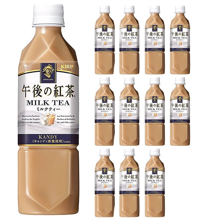 기린 오후의 홍차 밀크티음료 500ml, 12개
