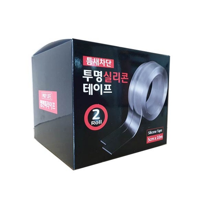 엠엔피라이프 틈새차단 투명 실리콘테이프 5cm x 10m, 단일 색상, 2개입