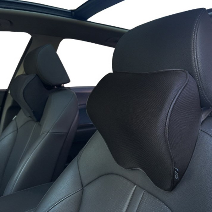 지토스 차량용 목쿠션 2p, 블랙 테두리