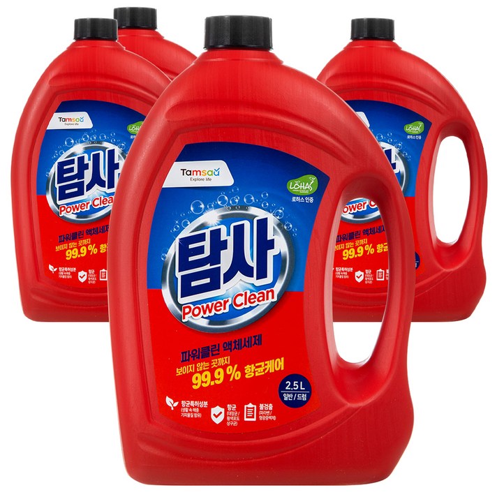 탐사 파워클린 액체세제, 2.5L, 4개