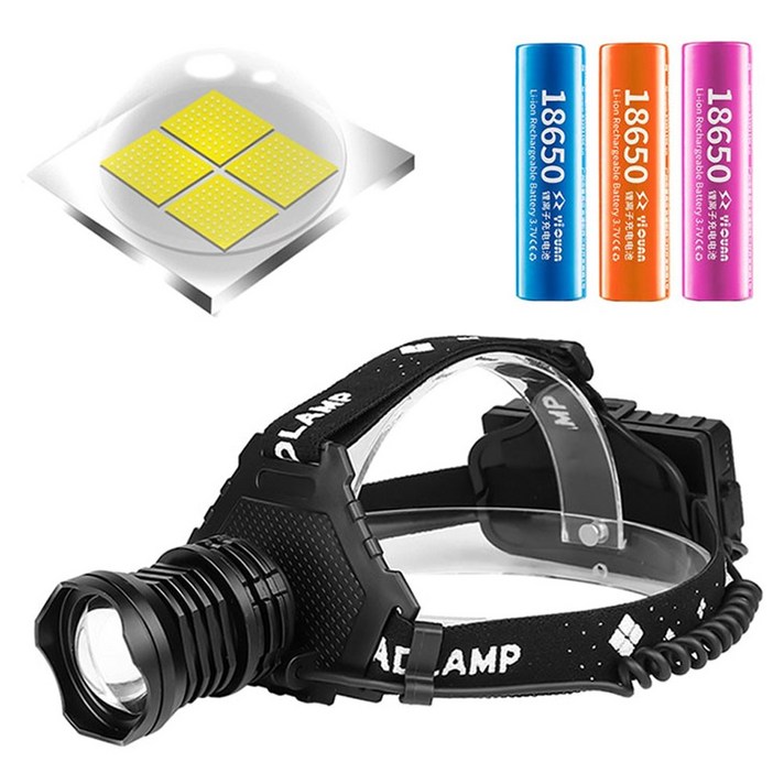 뉴엔 XHP70 충전식 해루질 낚시 헤드랜턴 풀세트 J64, 블랙, 1개