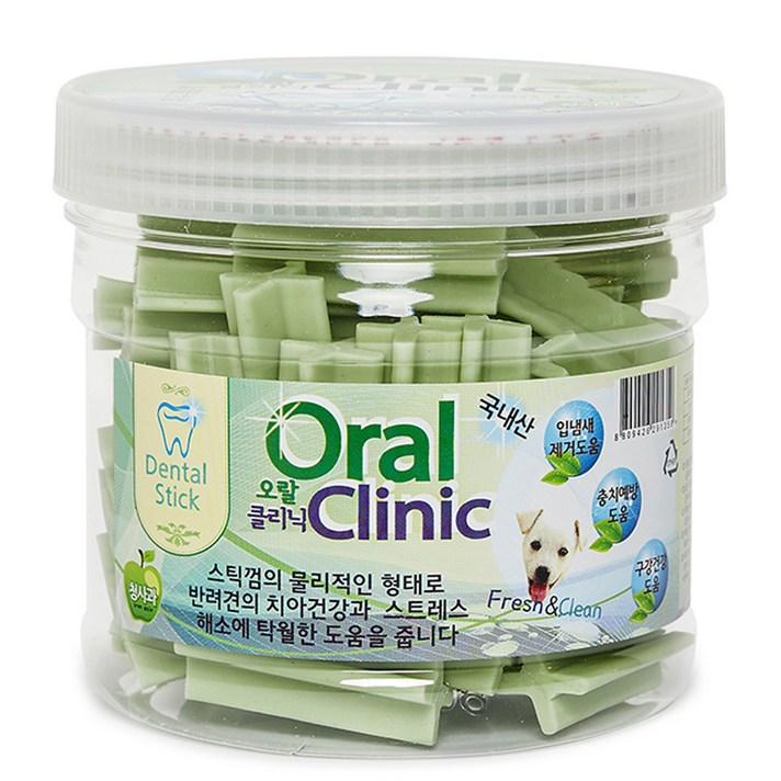 오랄클리닉 반려동물 치석제거용 덴탈껌 300g, 청사과, 1개