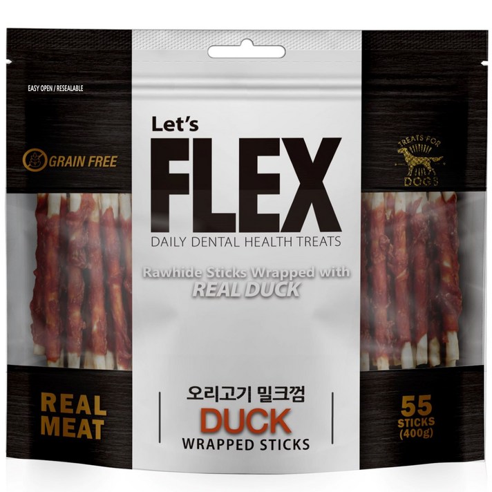 플렉스 반려견간식 밀크껌 400g, 오리고기맛, 1개