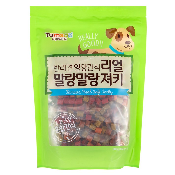 탐사 리얼 말랑말랑 강아지 간식 혼합맛 600g, 1개