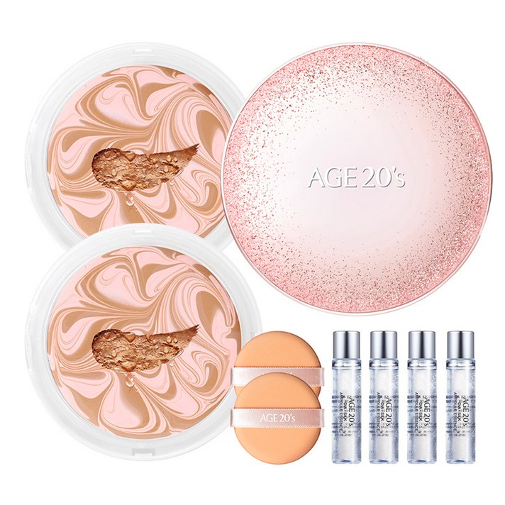 에이지투웨니스 스파클케이스 + 리필 12.5g x 2p + 앰플 10ml x 4p, 핑크베이지(23호), 1세트