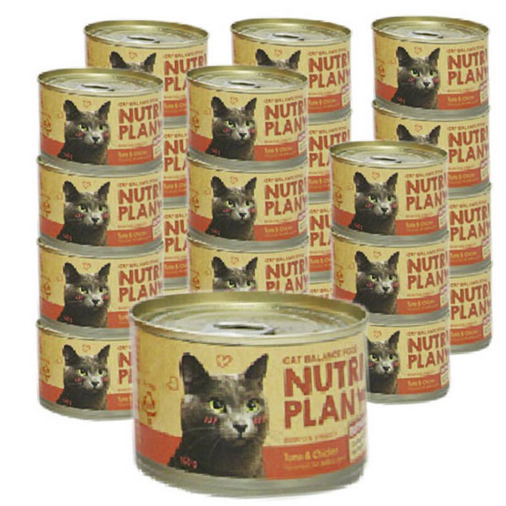 뉴트리플랜 고양이 간식 Tuna & Chicken, 흰살참치 + 닭가슴살 혼합맛, 24개입