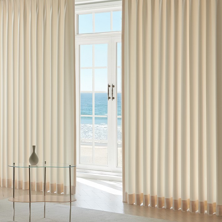 홈인홈 이지워시 높이조절 뉴린넨 사계절 암막 커튼 2p