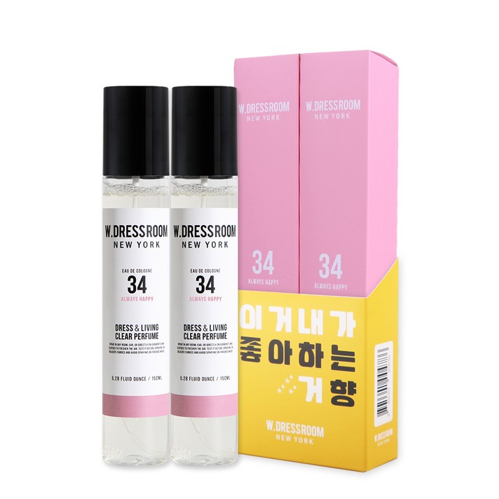 더블유드레스룸 드레스퍼퓸 S2 150ml, No 34 올웨이즈해피, 2개입