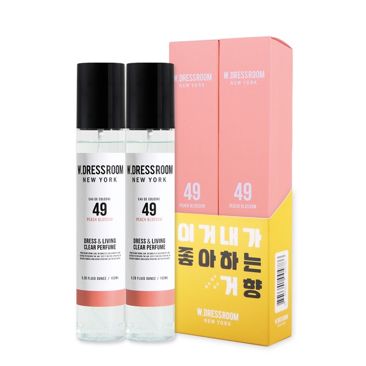 더블유드레스룸 드레스퍼퓸 S2 150ml, No 49 피치블러썸, 2개입