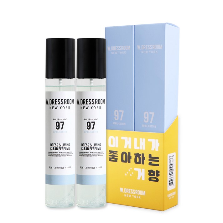 더블유드레스룸 드레스퍼퓸 S2 150ml, No 97 에이프릴코튼, 2개입
