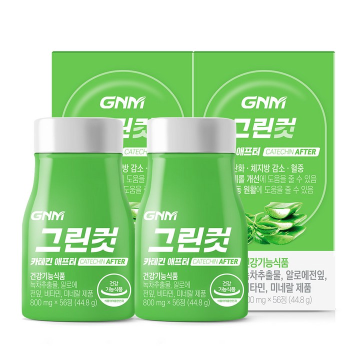 GNM자연의품격 그린컷 카테킨 애프터 알로에, 56정, 2개입