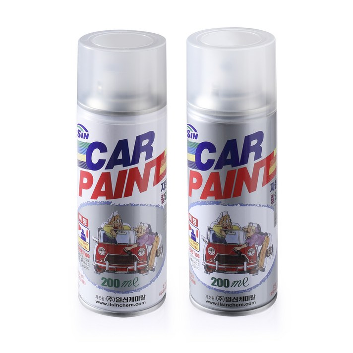 일신 스프레이 카페인트 현대 팬텀블랙 TB7 칼라 200ml + 마감용 투명 286 200ml, 1세트