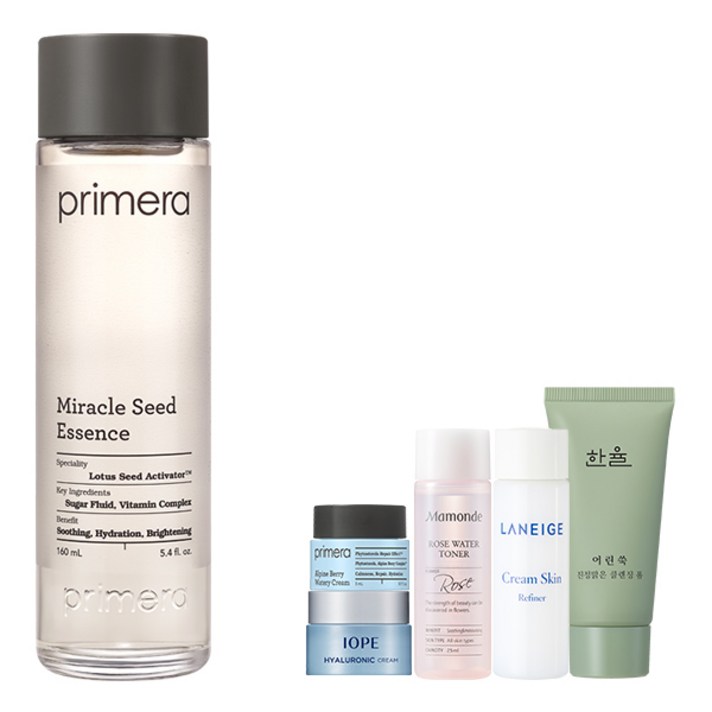 프리메라 미라클씨드 에센스 레귤러 160ml + 아모레퍼시픽 기초케어 5종, 1세트