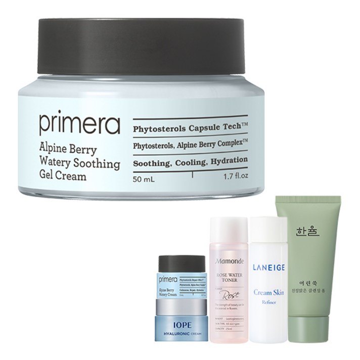 프리메라 알파인 베리 워터리 수딩 젤 크림 50ml + 아모레퍼시픽 5종, 1세트
