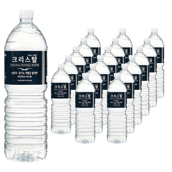 크리스탈 블랙라벨 생수, 2L, 18개