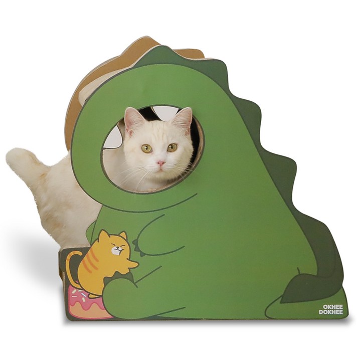 옥희독희 공룡인척 고양이 스크래쳐, 혼합색상, 1개
