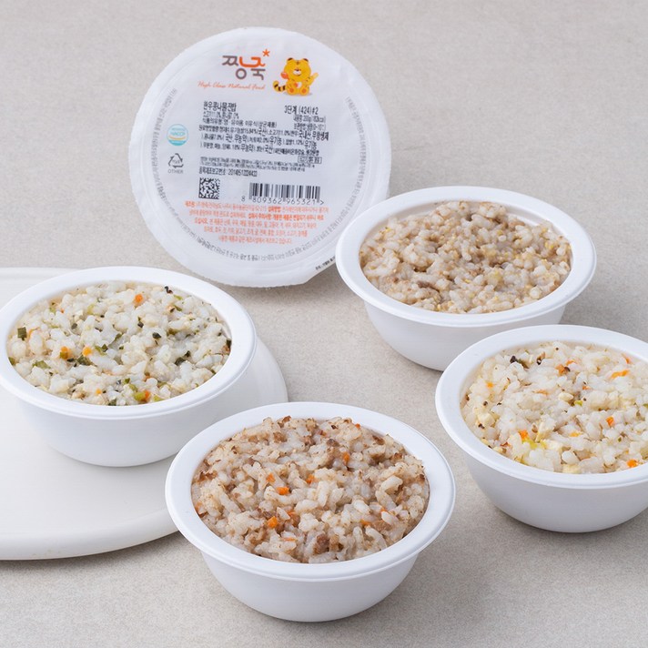 짱죽 냉장 이유식 진밥 3단계 만 11~12개월부터 A세트 200g x 4팩, 전복치킨진밥 + 한우불고기진밥 + 대구살황금팽이진밥 +한우콩나물진밥,, 1세트