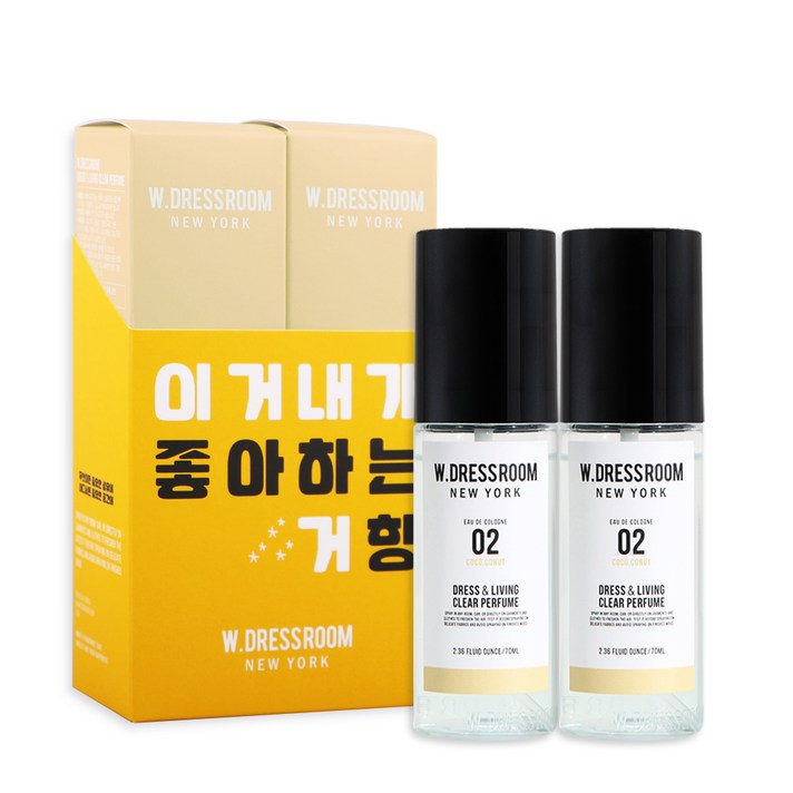 더블유드레스룸 드레스 & 리빙 클리어 퍼퓸 S2 70ml, No02 코코코넛, 2개입