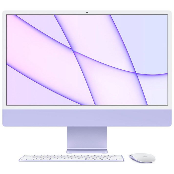 Apple 아이맥 24형 Retina 4.5K, 퍼플, M1 8-Core CPU, 8-Core GPU, 8GB, 256 SSD