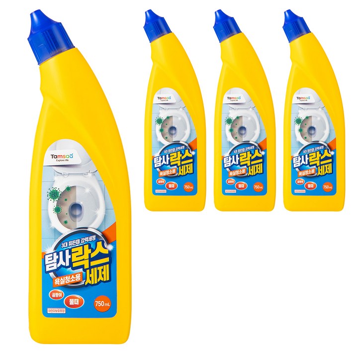 탐사 욕실청소용 락스세제, 750ml, 4개입