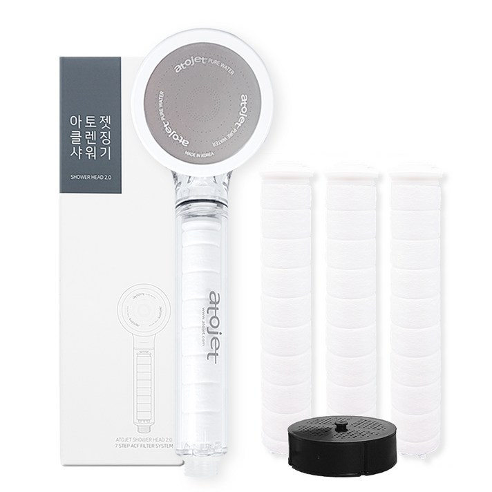 아토젯 필터내장 클렌징 샤워기 2.0 + 바디필터 3p + 헤드 필터, 1세트