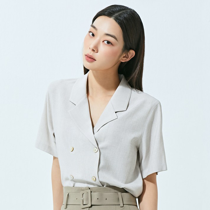 미쏘 테일러드카라 더블 블라우스