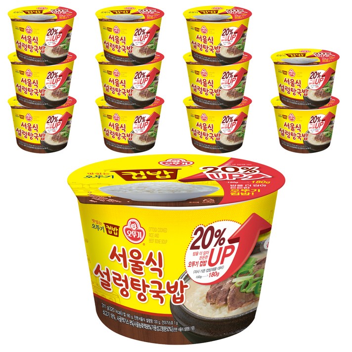 오뚜기 맛있는 오뚜기 컵밥 서울식 설렁탕국밥, 281g, 12개입