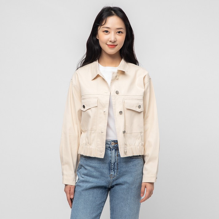 캐럿 여성 크롭 봄 자켓