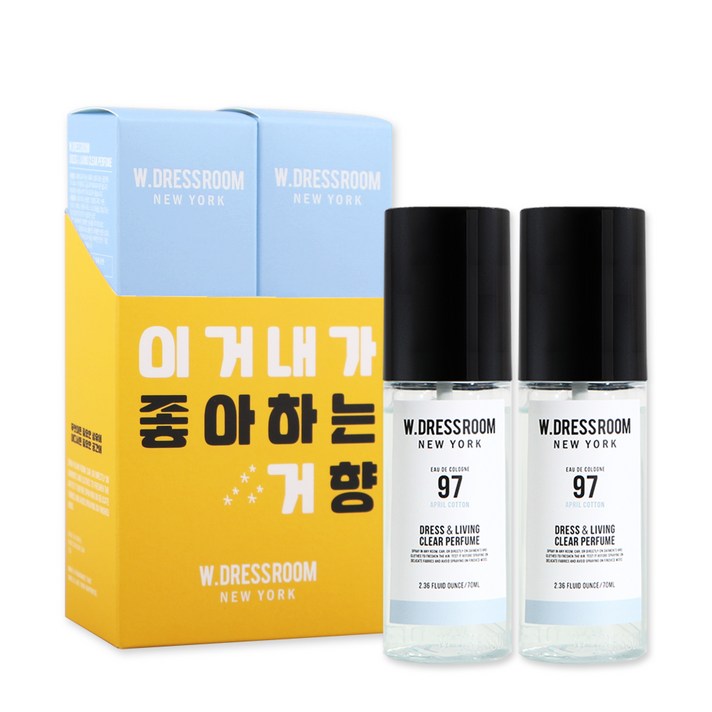 더블유드레스룸 드레스 & 리빙 클리어 퍼퓸 S2 70ml, No 97 에이프릴코튼, 2개입