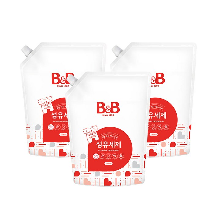 비앤비 섬유세제 1500ml 리필, 3개