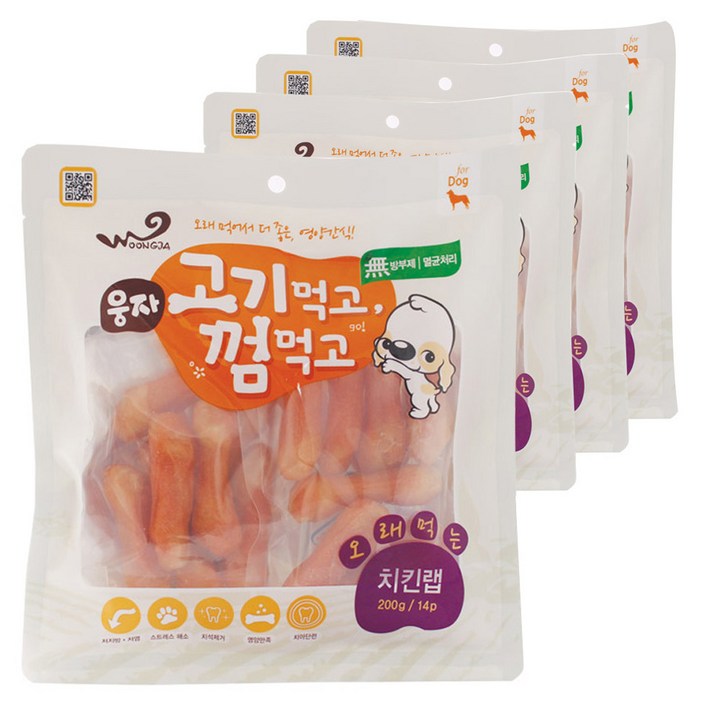 웅자 고기먹고껌먹고 치킨랩 사사미, 치킨 맛, 4개입