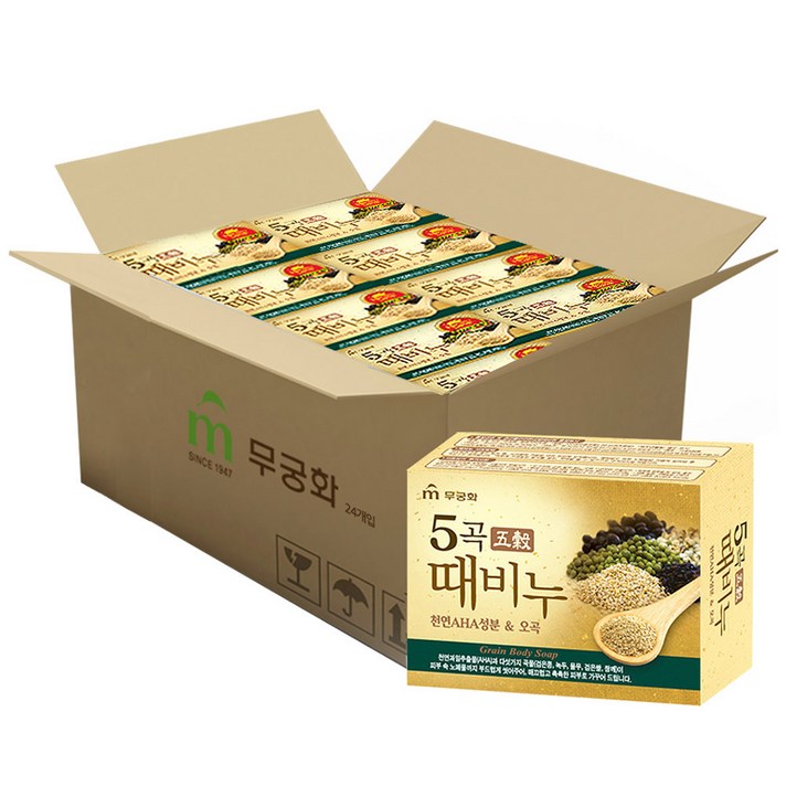 무궁화 오곡 때비누, 100g, 24개