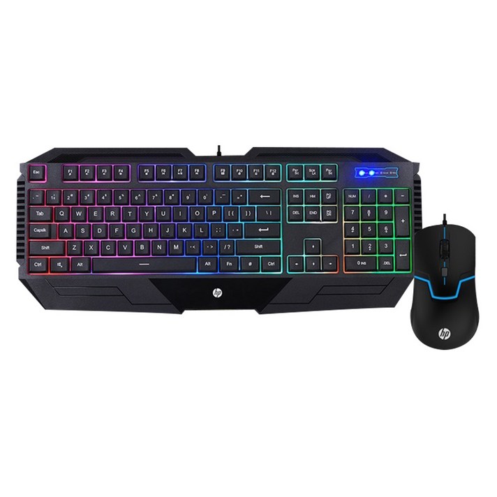 HP 게이밍 콤보 유선 키보드 + 유선 마우스, GK1100, 블랙