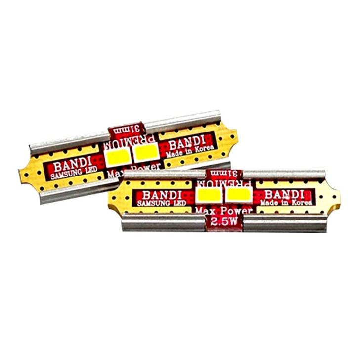 반디 31mm 차량용 LED 실내등, 혼합 색상, 2개입