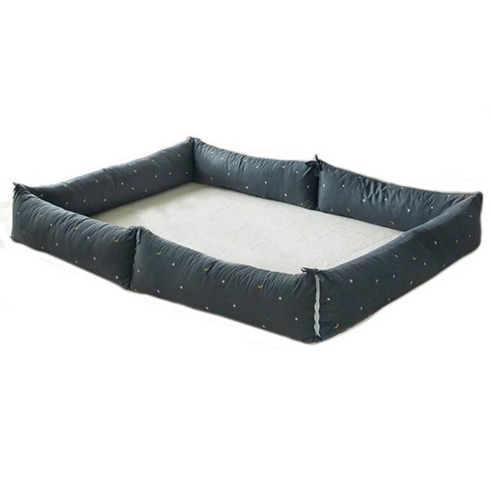 쁘리엘르 굿나잇 자수 순면 범퍼쿠션세트, 진그레이