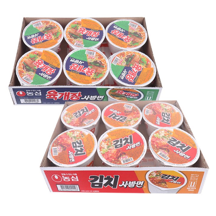 농심 육개장 사발면 컵라면 86g + 김치 사발면 컵라면 86g, 1세트