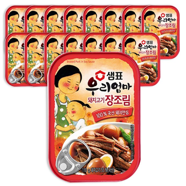 샘표 우리엄마 돼지고기 장조림, 110g, 16개입