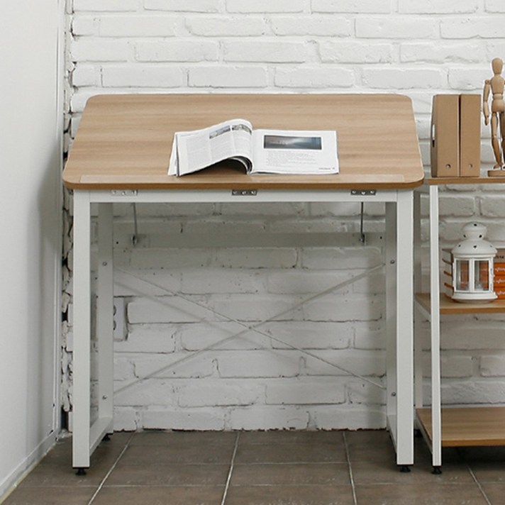 소프시스 엑슬 책상, 티크판넬 + 화이트프레임