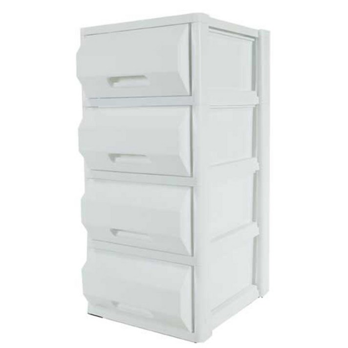 플라팜 네임서랍장 4단, 화이트, 1개