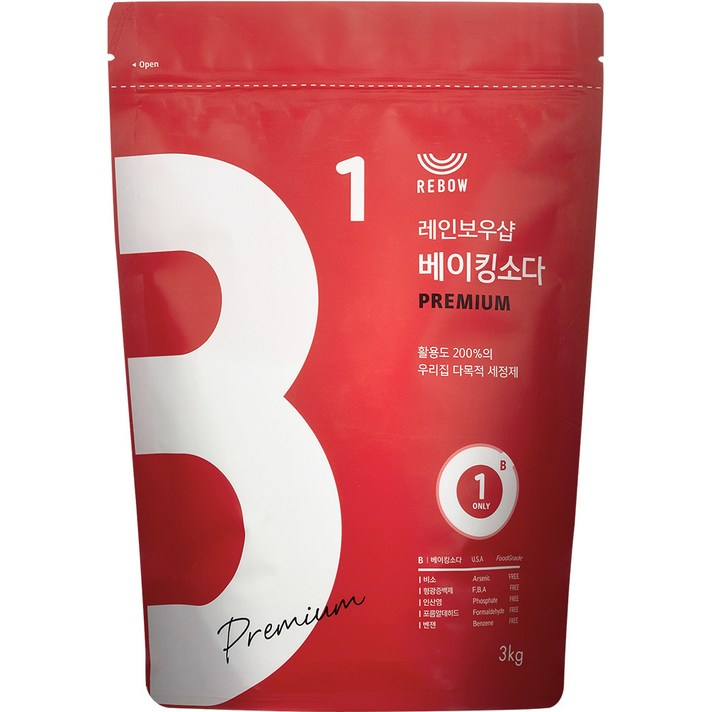 레인보우샵 프리미엄 베이킹소다, 3kg, 1개
