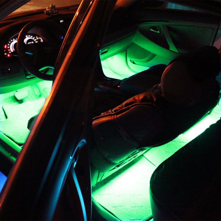 3S 브릴리언트 라이팅 자동차 무드등 2바, 그린, 1개