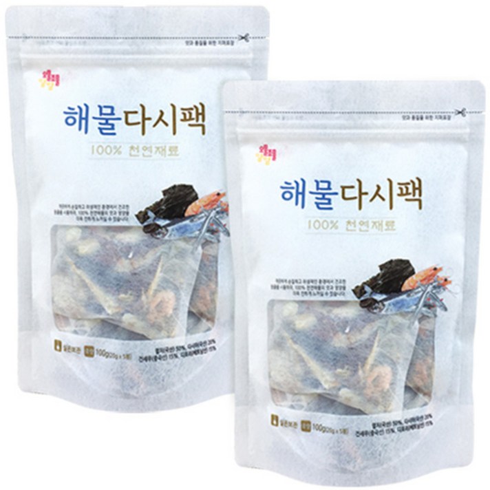 오물조물얌얌 천연 해물 다시팩 5p, 100g, 2개
