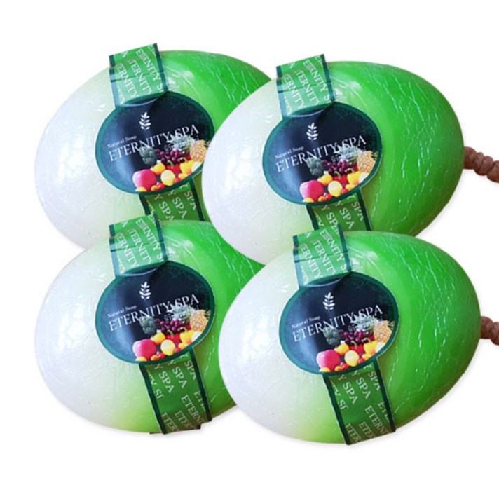 이터니티스파 핸드메이드 각질제거비누 그린티, 110g, 4개입
