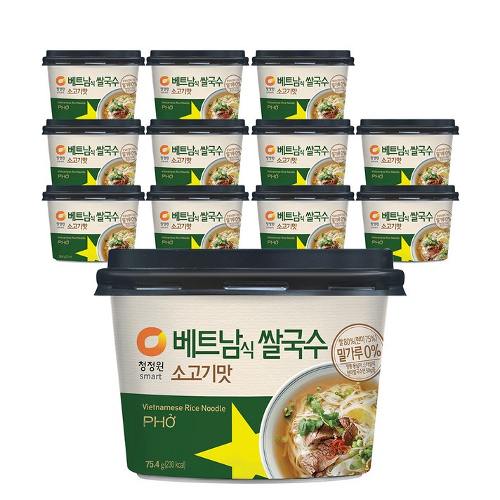 청정원 베트남식 쌀국수 소고기맛, 75.4g, 12개입