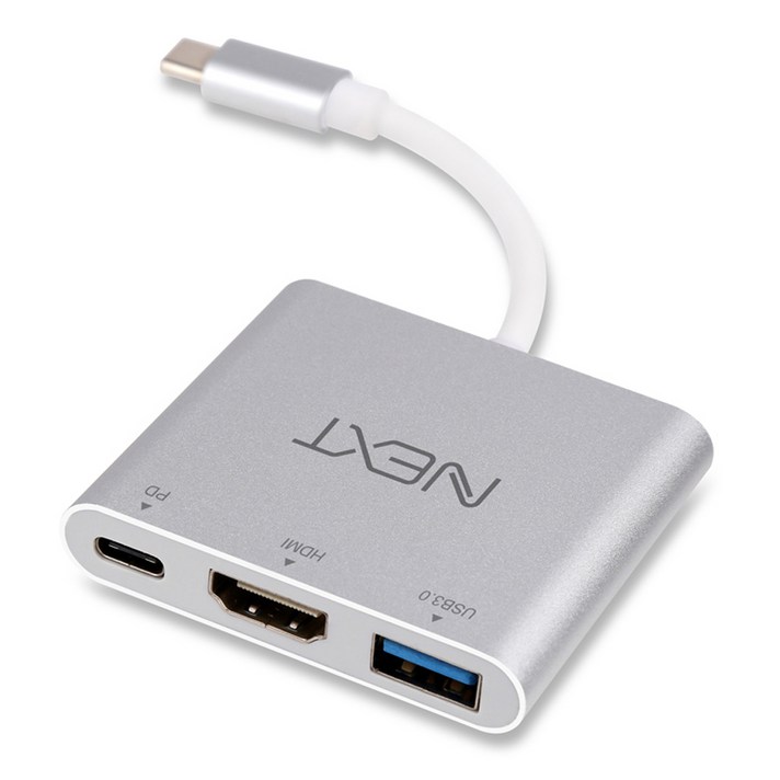 넥스트 USB Type C to HDMI + USB 3.0 + PD 변환 아답터, NEXT-411TCH