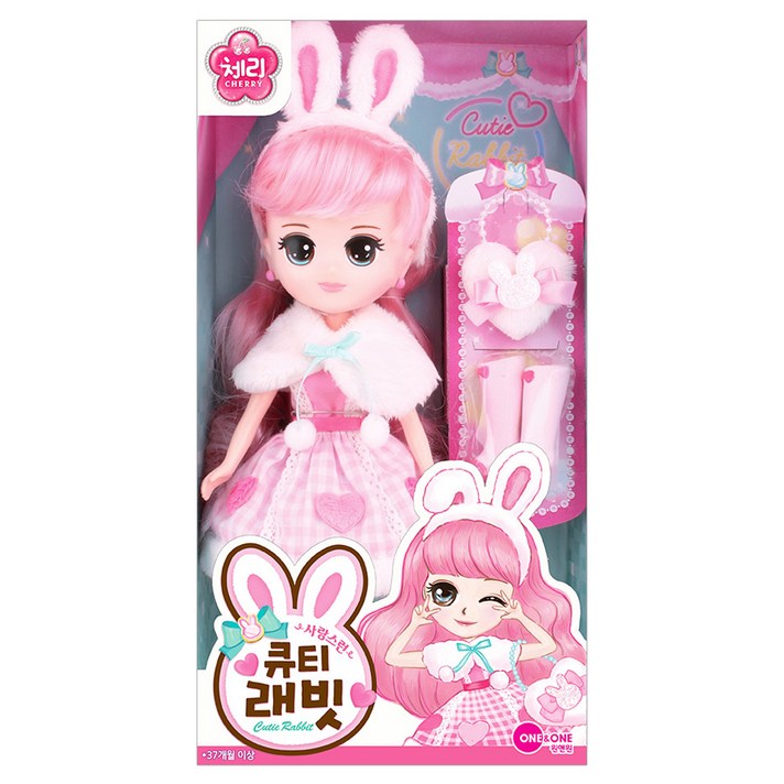 원앤원 체리 큐티래빗 마론인형, 혼합 색상