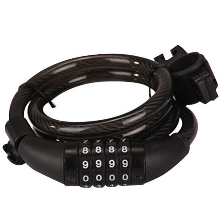 블루초이스 초강력 자전거 비밀번호 자물쇠 + 전용 거치대, 블랙, 1세트