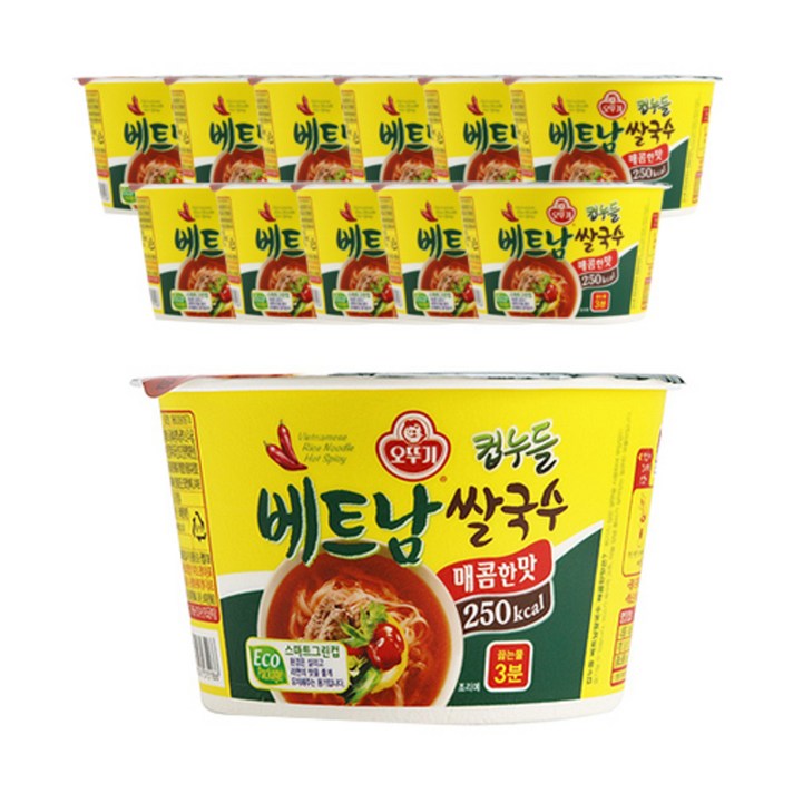 오뚜기 컵누들 베트남 쌀국수 매콤한맛, 86g, 12개입