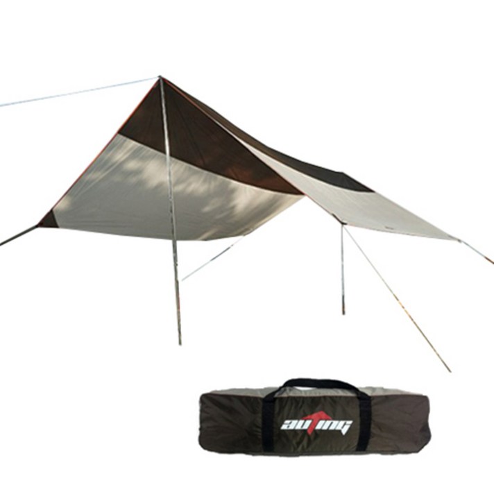 아웃팅 조이마스터 렉타타프 + 앞뒤 5단 폴대 250cm x 2p + 끈 4m x 2p + 3m x 4p + 고정픽 6p + 보관백, 딥그레이, 1세트